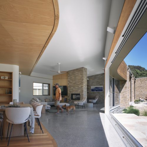 Lincoln McKinlay Grey bricks are used on the inside of Saddle House, Mid North NSW